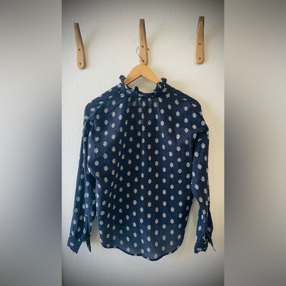 Anthropologie Pilcro Tavi Embroidered Long Sleeve Ruffled Collar Blouse - Picture 3 of 4